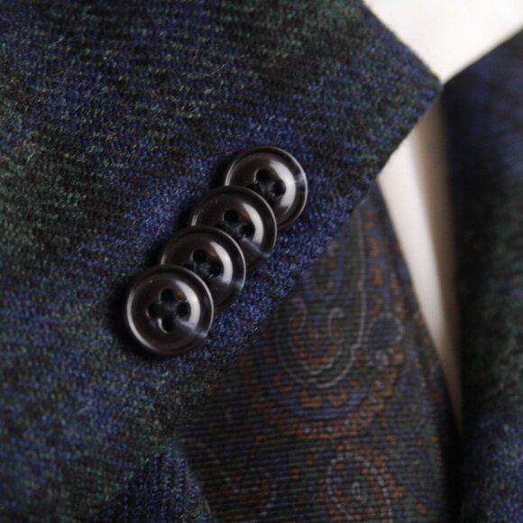 Tommy Hilfiger Navy and Forest Plaid Blazer - Picture 4 of 6